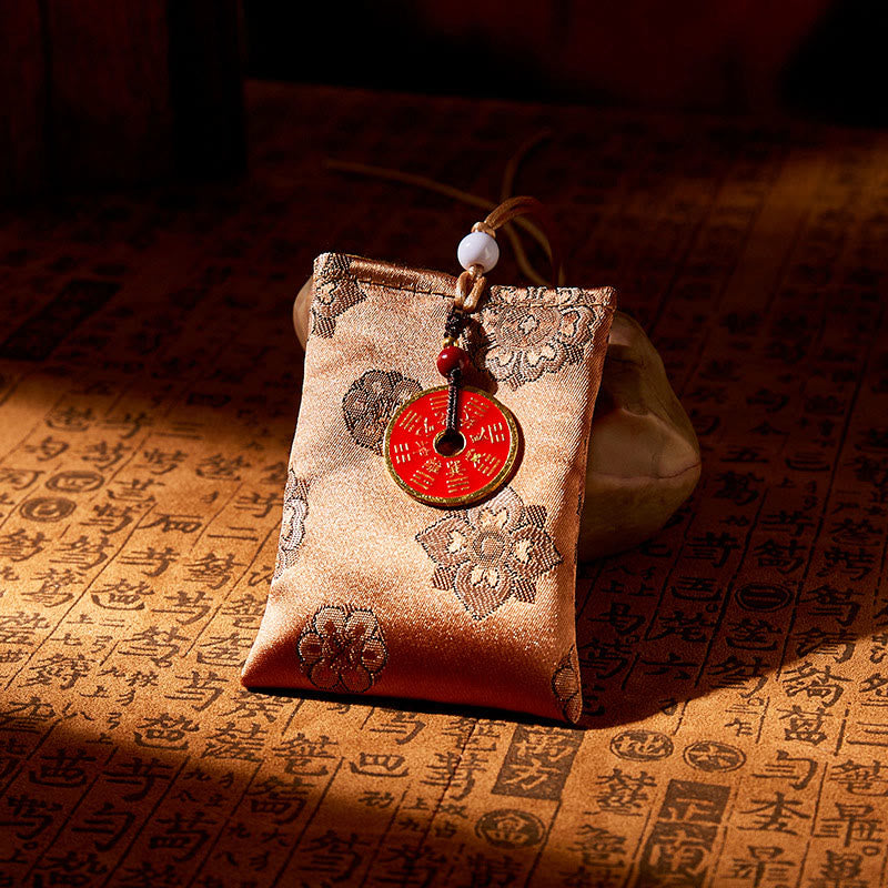 Buddha Stonesの幽霊お金を使うジャカード刺繍サシェ良縁祈願吊り下げ装飾 - 黄色 - image 1