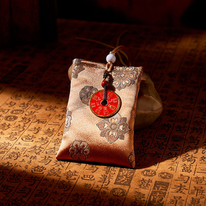 Buddha Stonesの幽霊お金を使うジャカード刺繍サシェ良縁祈願吊り下げ装飾 - 黄色 - image 1