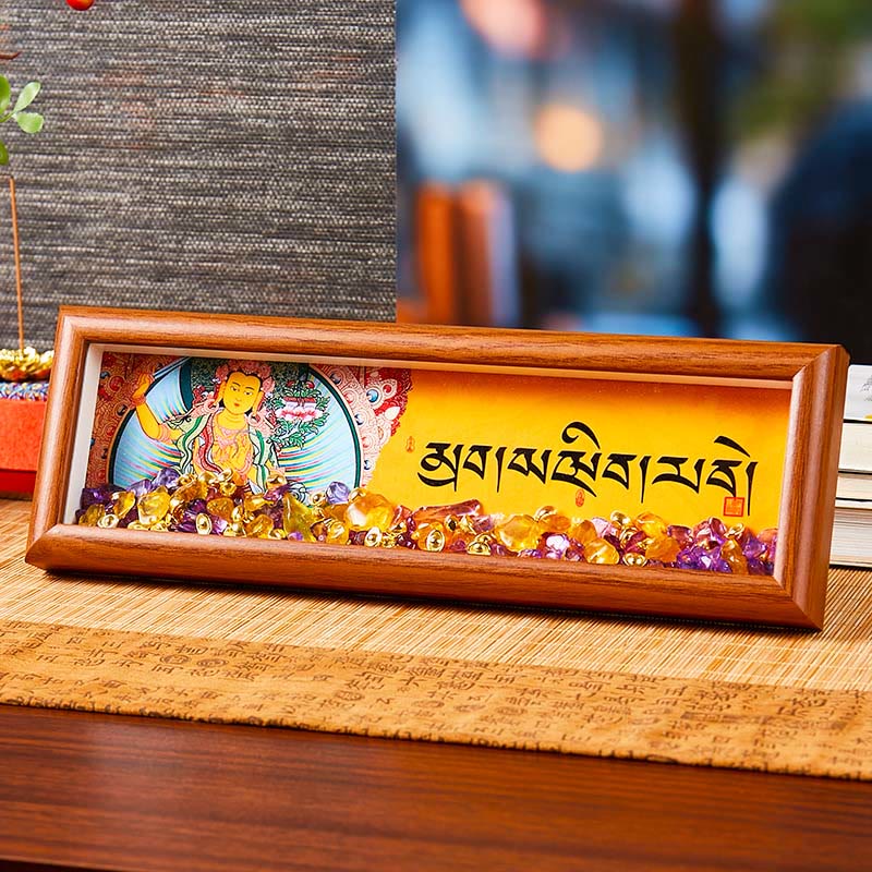 Buddha Stonesオーム・マニ・パドメ・フム仏ゴールデンインゴットタンカフォトフレーム装飾家の装飾 - スタイル4 - 中密度繊維板（9×30×4cm） - image 9