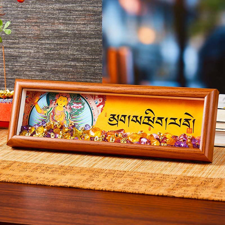 Buddha Stonesオーム・マニ・パドメ・フム仏ゴールデンインゴットタンカフォトフレーム装飾家の装飾 - スタイル4 - 中密度繊維板（9×30×4cm） - image 9