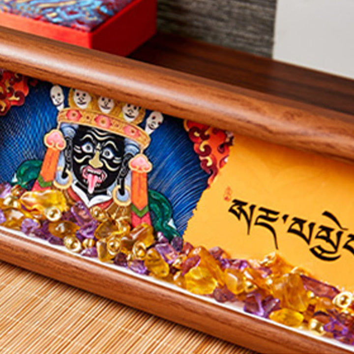 Buddha Stonesオーム・マニ・パドメ・フム仏ゴールデンインゴットタンカフォトフレーム装飾家の装飾 - image 1