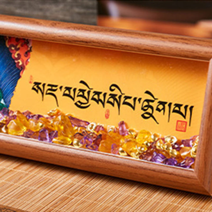 Buddha Stonesオーム・マニ・パドメ・フム仏ゴールデンインゴットタンカフォトフレーム装飾家の装飾 - image 2