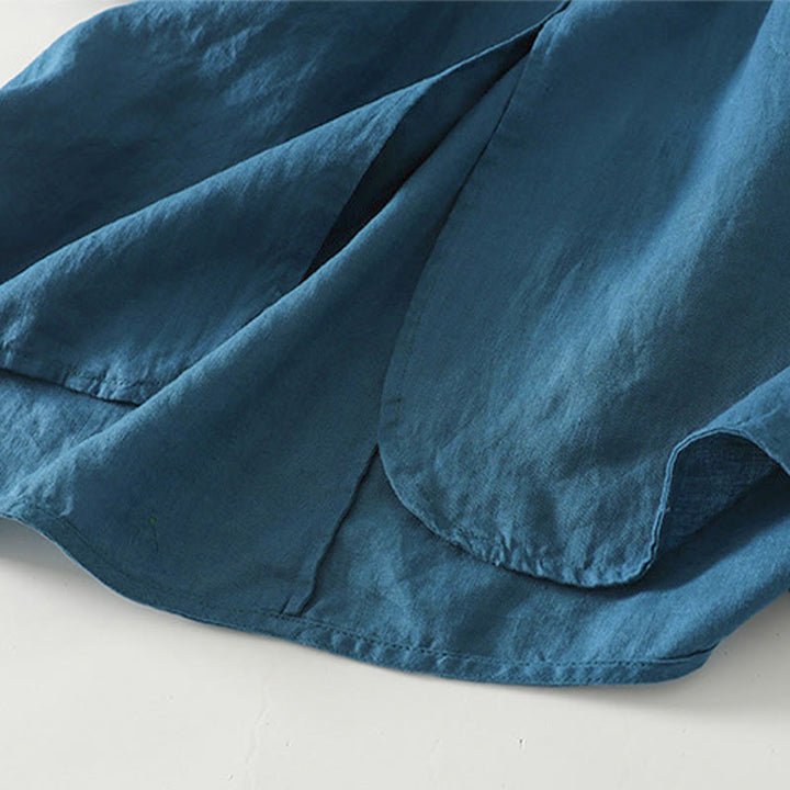 Buddha Stones秋冬 無地 フロッグボタン スタンドカラー 七分袖 ミドル丈 レディース コットンシャツ - image 13