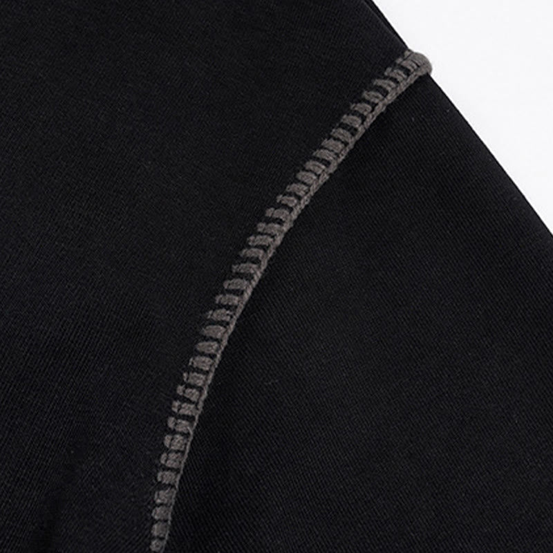 Buddha Stones秋冬ポロカラーボタンメンズスウェットシャツコットンプルオーバー - image 8