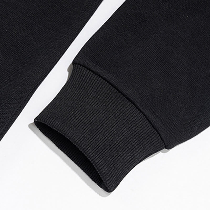 Buddha Stones秋冬ポロカラーボタンメンズスウェットシャツコットンプルオーバー - image 10