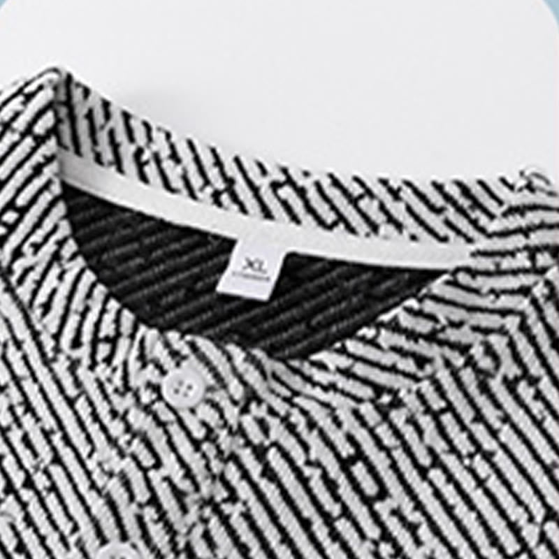 Buddha Stones秋 クルーネック ストライプ ボタン メンズ スウェットシャツ プルオーバー - image 12