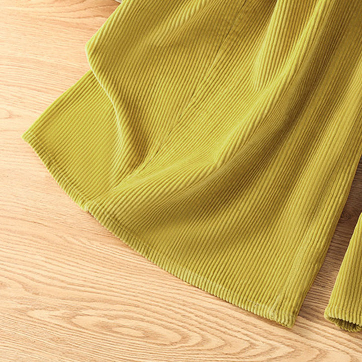 Buddha Stonesプレーン ゴムウエスト レディース クロップド 7-8丈 ワイドレッグ コーデュロイパンツ - image 9