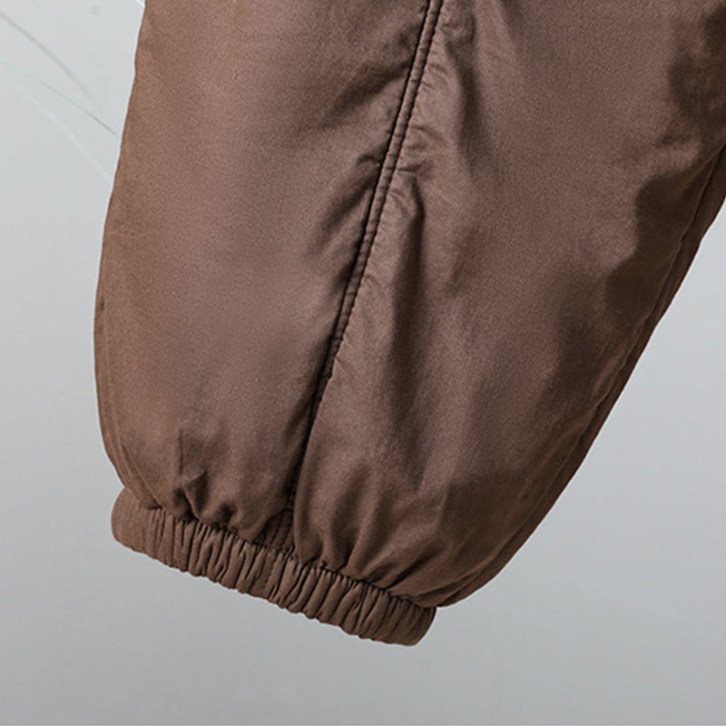 Buddha Stones冬用 伸縮性ウエスト コットン サーマル レディース クロップド丈 7-8丈 ハーレムパンツ ポケット付き - image 7