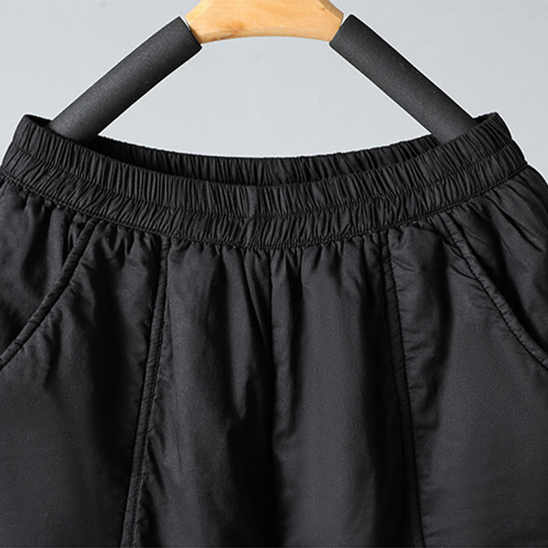 Buddha Stones冬用 伸縮性ウエスト コットン サーマル レディース クロップド丈 7-8丈 ハーレムパンツ ポケット付き - image 19