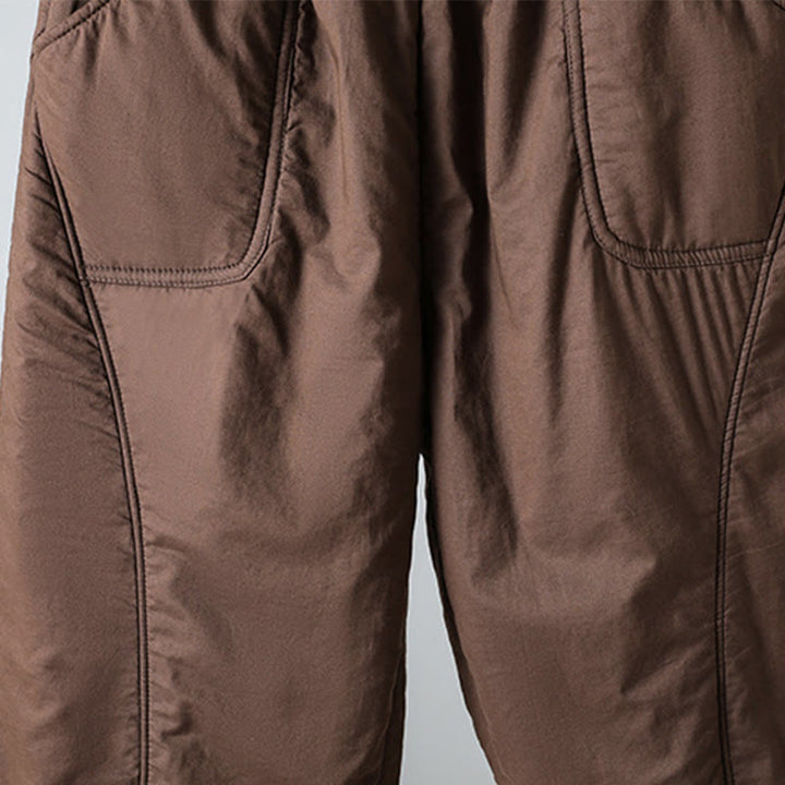 Buddha Stones冬用 伸縮性ウエスト コットン サーマル レディース クロップド丈 7-8丈 ハーレムパンツ ポケット付き - image 6