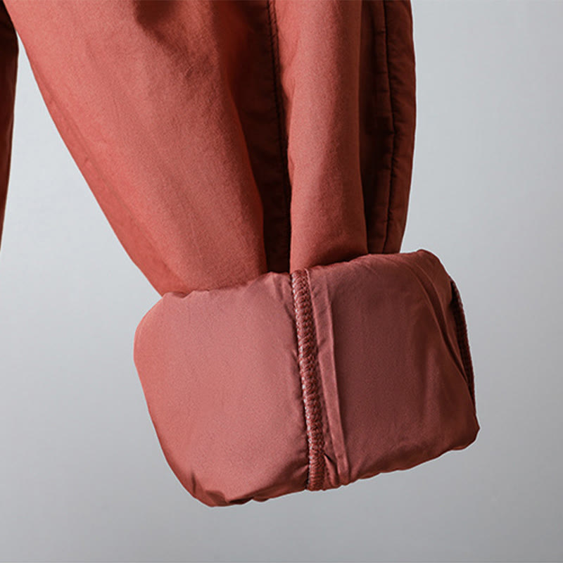 Buddha Stones冬用 伸縮性ウエスト コットン サーマル レディース クロップド丈 7-8丈 ハーレムパンツ ポケット付き - image 15