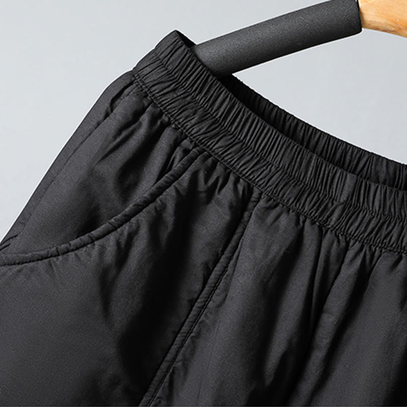 Buddha Stones冬用 伸縮性ウエスト コットン サーマル レディース クロップド丈 7-8丈 ハーレムパンツ ポケット付き - image 21