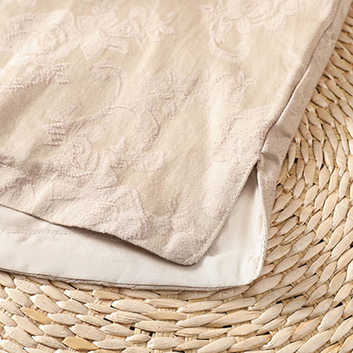 Buddha Stones秋 ジャカード フローラルプリント フロッグボタン スタンドカラー 長袖 レディース コットンシャツ - image 24