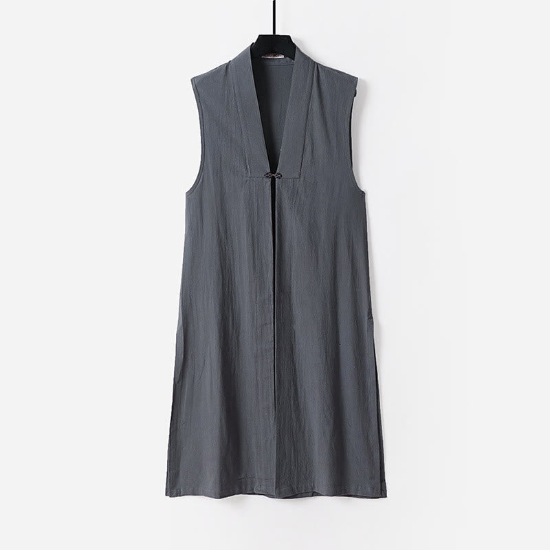 Buddha Stones2個 武当山太極拳儀式用 無地 長袖 メンズ 道教 ロングローブ 着物 ノースリーブ ベストスーツ - image 11