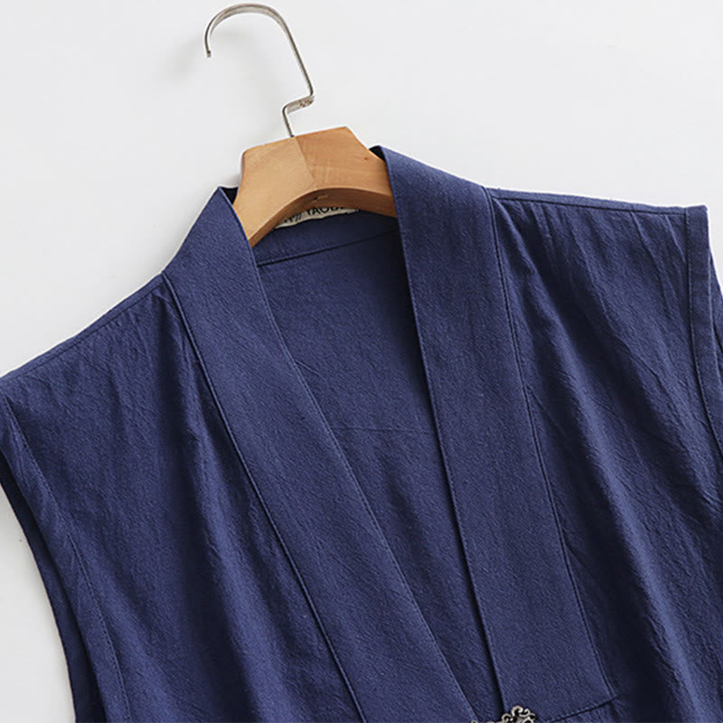 Buddha Stones2個 武当山太極拳儀式用 無地 長袖 メンズ 道教 ロングローブ 着物 ノースリーブ ベストスーツ - image 6