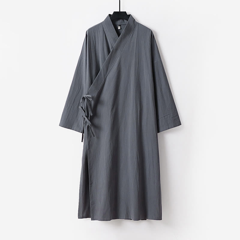 Buddha Stones当山伝統太極拳武術儀式用長袖メンズ道教ロングローブ - グレー - US/UK/AU54、 EU64 (9XL) - image 5