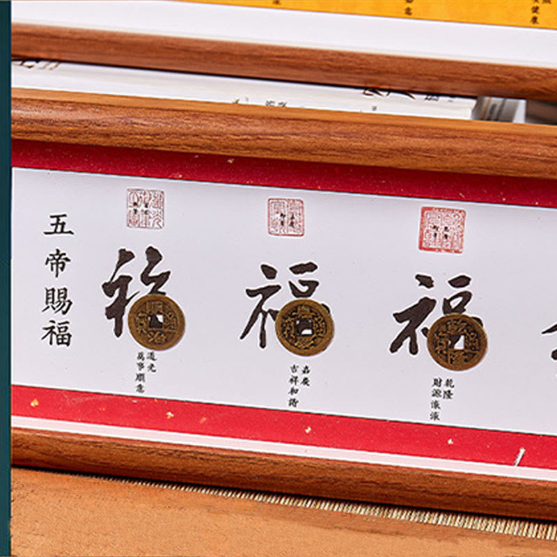 Buddha Stones福の字 五帝コイン 幸運幸運繁栄フレーム オーナメント ホームデコレーション - image 8