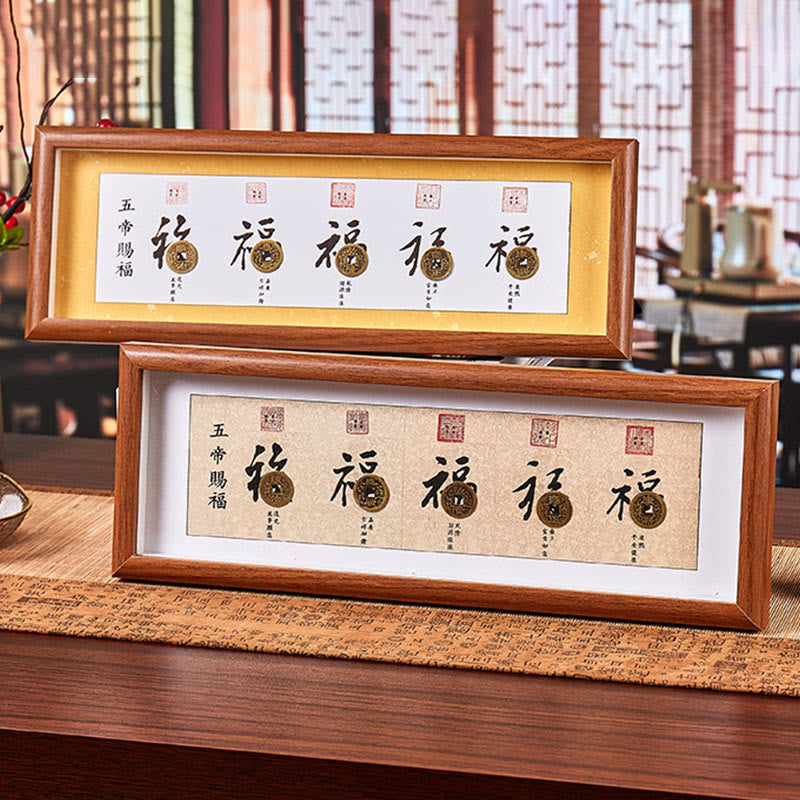 Buddha Stones福の字 五帝コイン 幸運幸運繁栄フレーム オーナメント ホームデコレーション - image 15