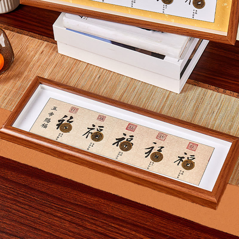 Buddha Stones福の字 五帝コイン 幸運幸運繁栄フレーム オーナメント ホームデコレーション - image 11