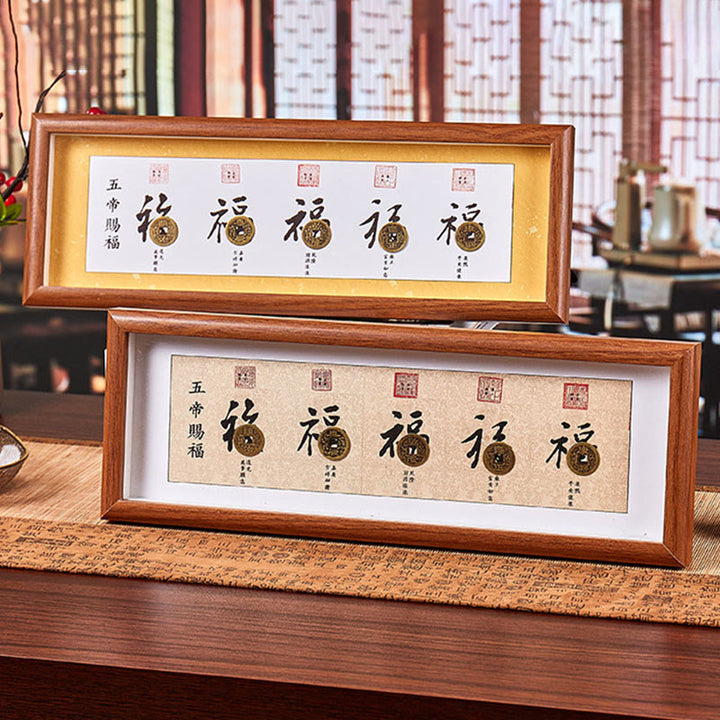 Buddha Stones福の字 五帝コイン 幸運幸運繁栄フレーム オーナメント ホームデコレーション - image 15