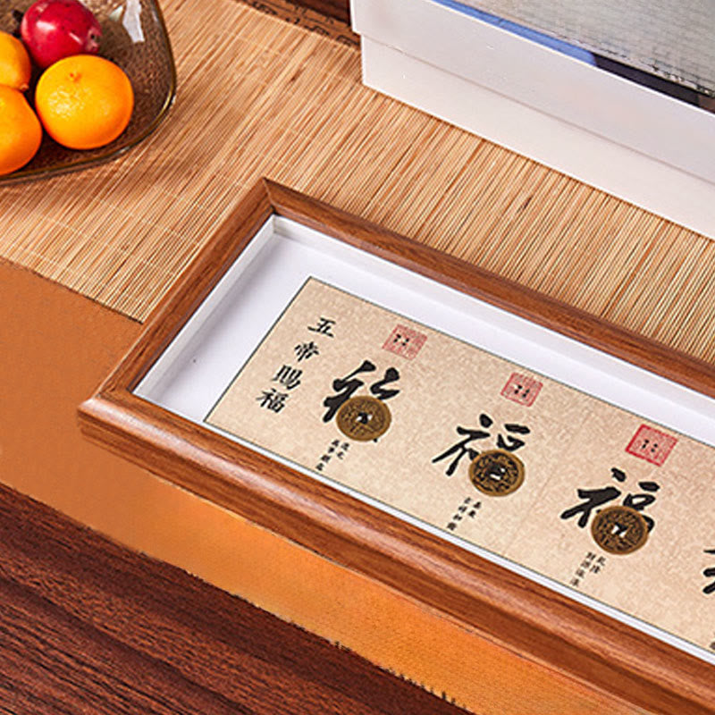 Buddha Stones福の字 五帝コイン 幸運幸運繁栄フレーム オーナメント ホームデコレーション - image 4