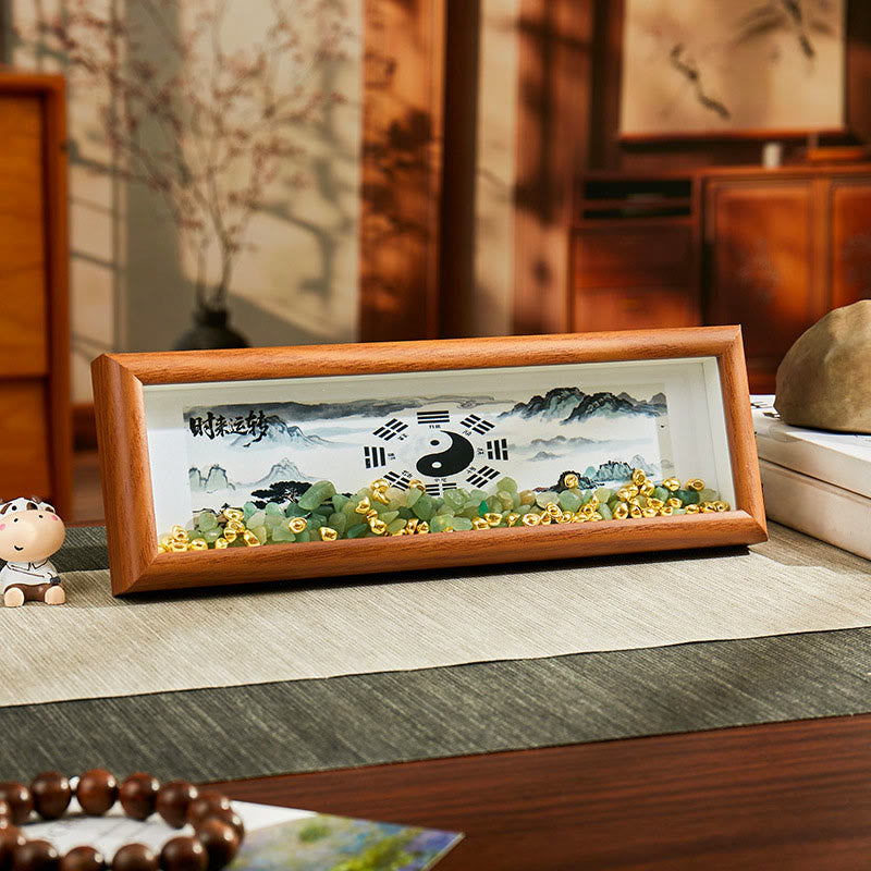 Buddha Stonesグリーンクリスタル 八卦鯉陰陽金インゴット フォトフレーム オーナメント ホームデコレーション - スタイル6 - 中密度繊維板（9×30×4cm） - image 7