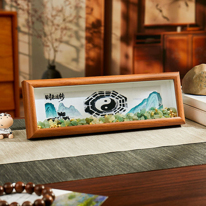 Buddha Stonesグリーンクリスタル 八卦鯉陰陽金インゴット フォトフレーム オーナメント ホームデコレーション - スタイル7 - 中密度繊維板（9×30×4cm） - image 8