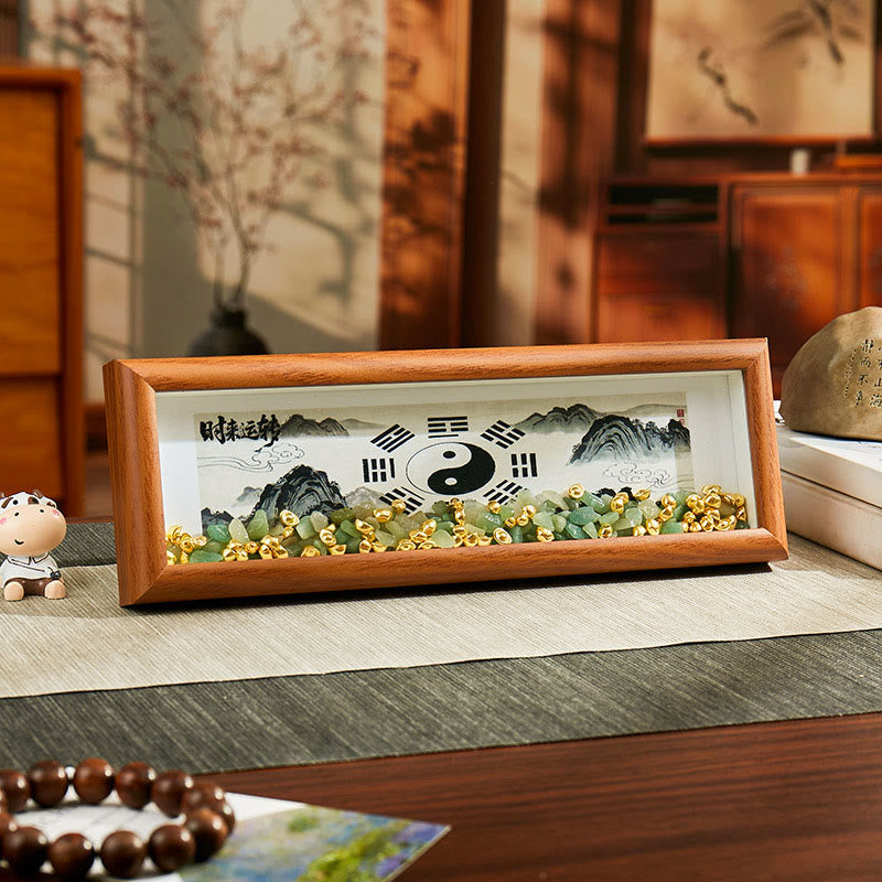 Buddha Stonesグリーンクリスタル 八卦鯉陰陽金インゴット フォトフレーム オーナメント ホームデコレーション - スタイル8 - 中密度繊維板（9×30×4cm） - image 10