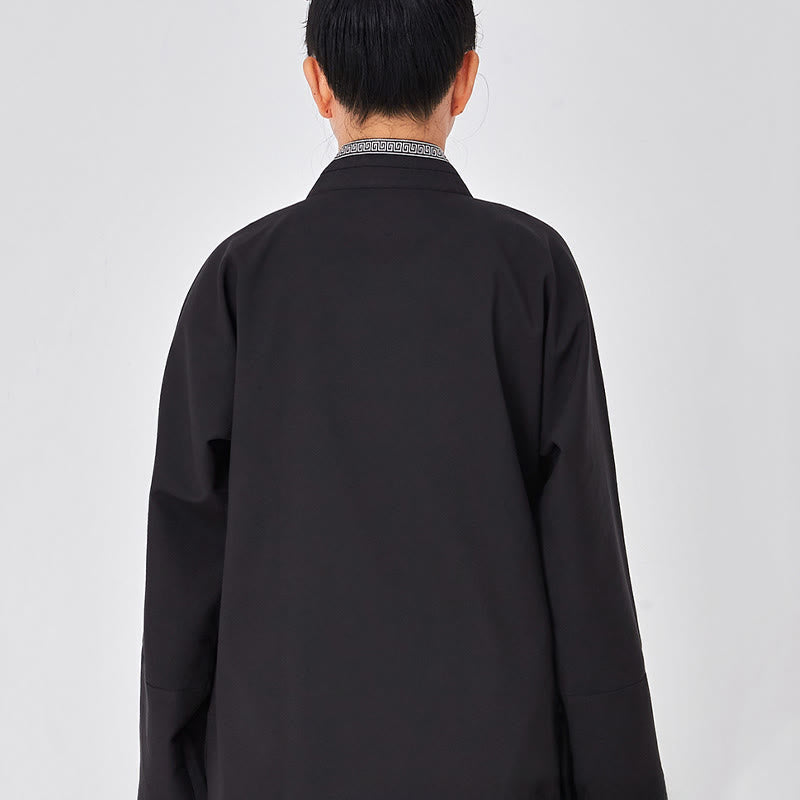 Buddha Stones 2点セット 武当山秋 無地 カエルボタン 長袖 リネン ユニセックス 道教ローブ 着物パンツ 気功セレモニースーツ - image 12