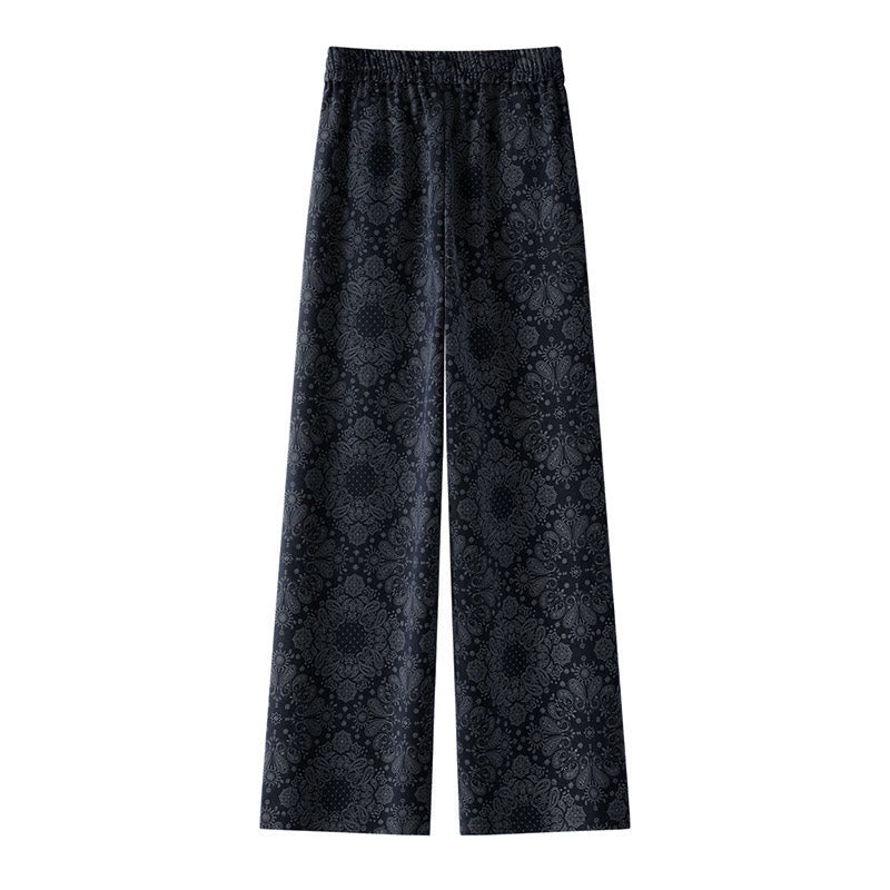Buddha Stonesカジュアル 花柄 ポリエステル レディース ワイドレッグパンツ ポケット付き - image 1