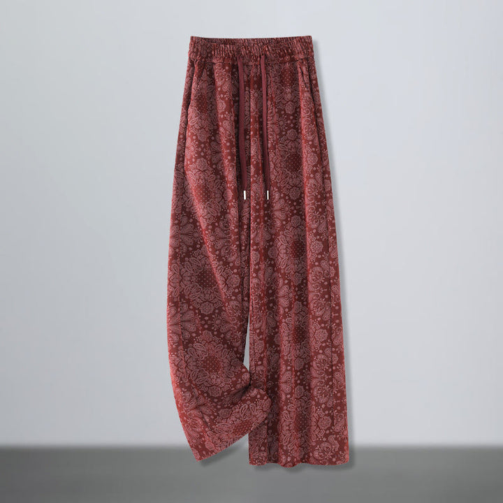 Buddha Stonesカジュアル 花柄 ポリエステル レディース ワイドレッグパンツ ポケット付き - ファイアブリック - US12、 UK/AU16、 EU44 (3XL) - image 5