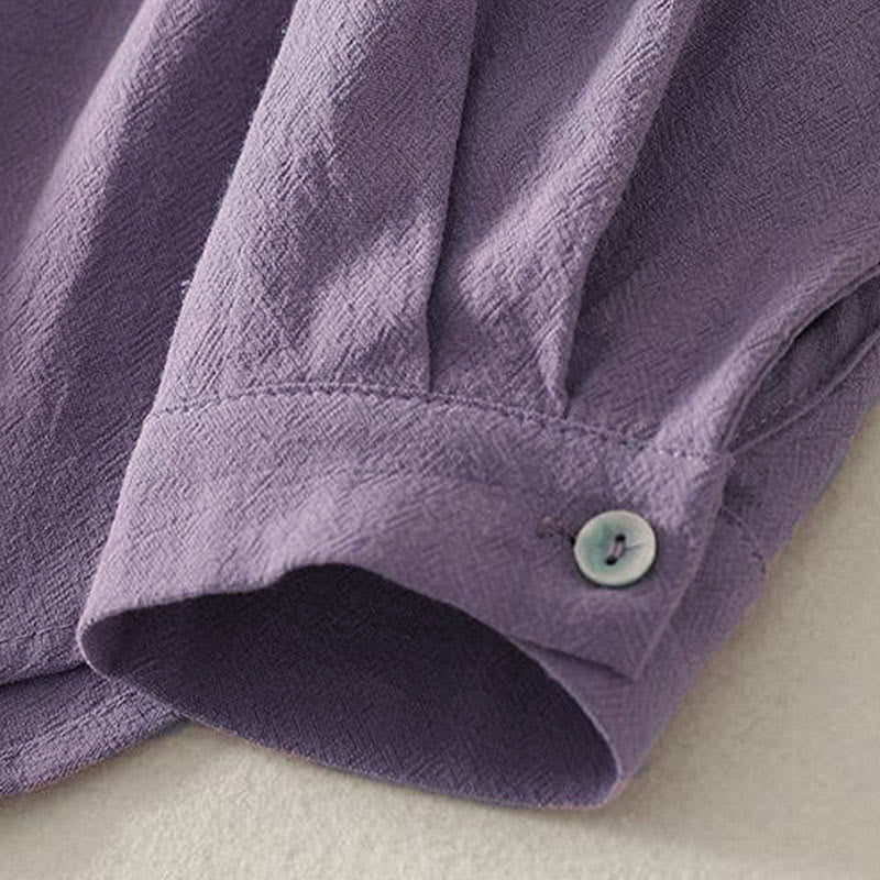 Buddha Stones秋 クルーカラー 長袖 レディース ポリエステル シャツ ポケット付き - image 9