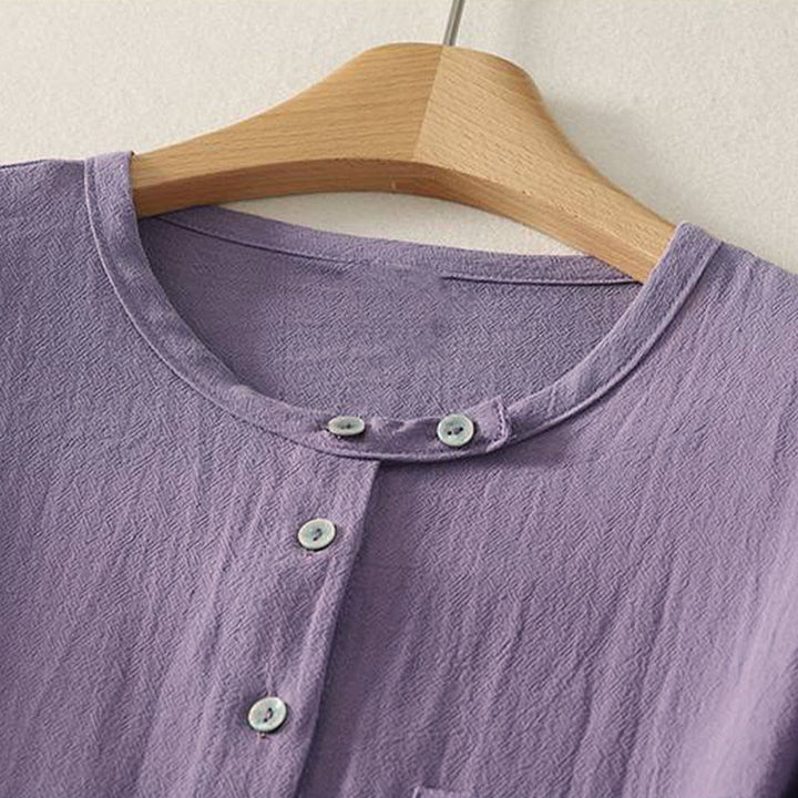 Buddha Stones秋 クルーカラー 長袖 レディース ポリエステル シャツ ポケット付き - image 7