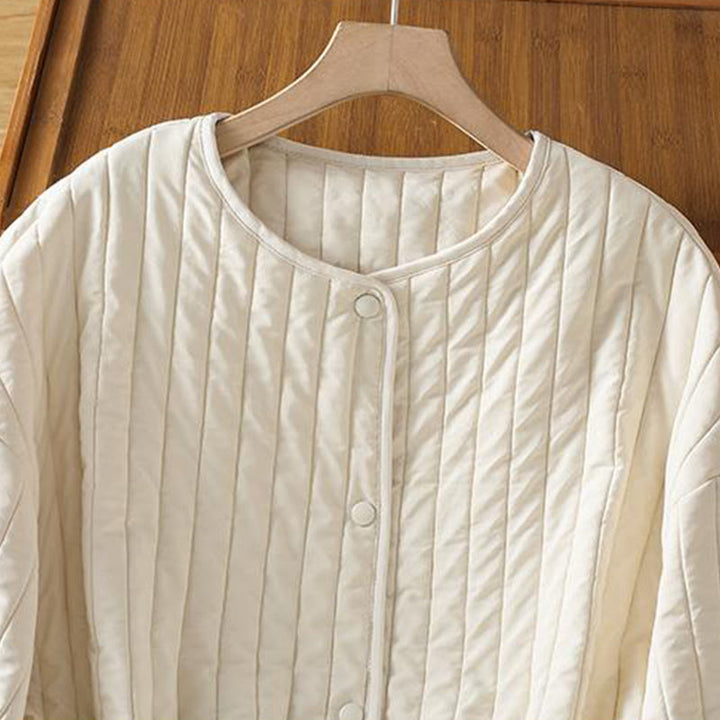 Buddha Stonesレディース 無地 クルーネック ドローストリングデザイン 長袖 コットンジャケット ポケット付き - image 12