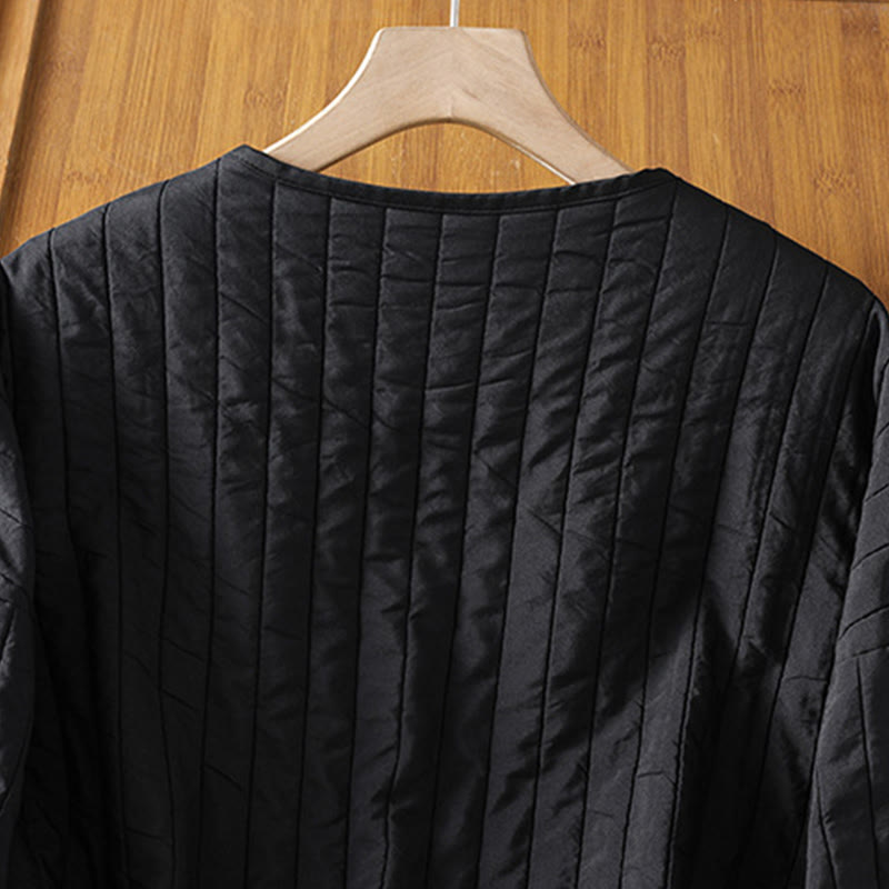 Buddha Stonesレディース 無地 クルーネック ドローストリングデザイン 長袖 コットンジャケット ポケット付き - image 4