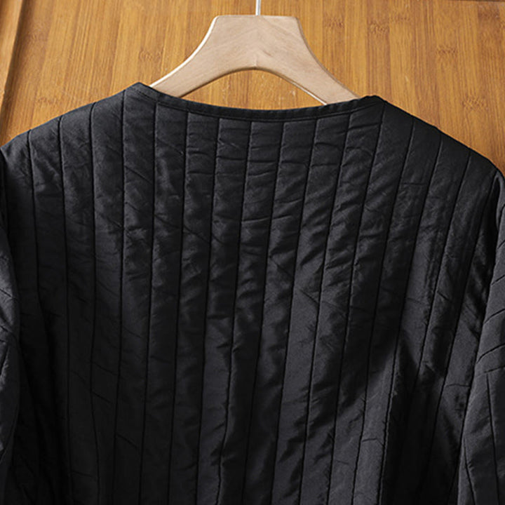 Buddha Stonesレディース 無地 クルーネック ドローストリングデザイン 長袖 コットンジャケット ポケット付き - image 4