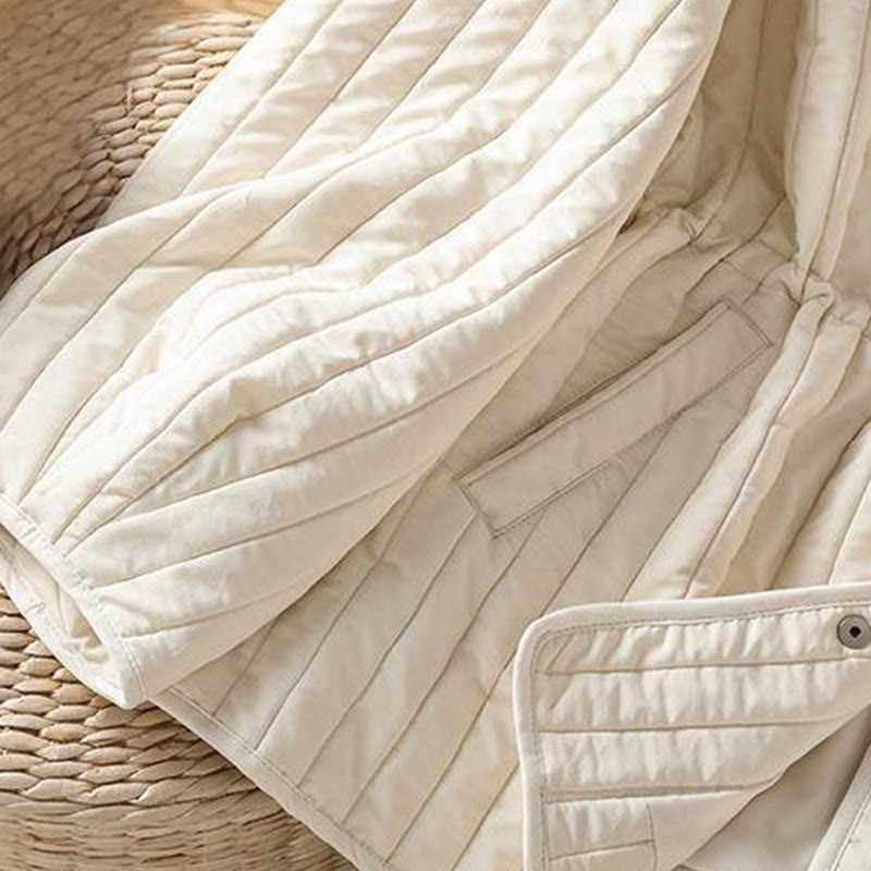 Buddha Stonesレディース 無地 クルーネック ドローストリングデザイン 長袖 コットンジャケット ポケット付き - image 19