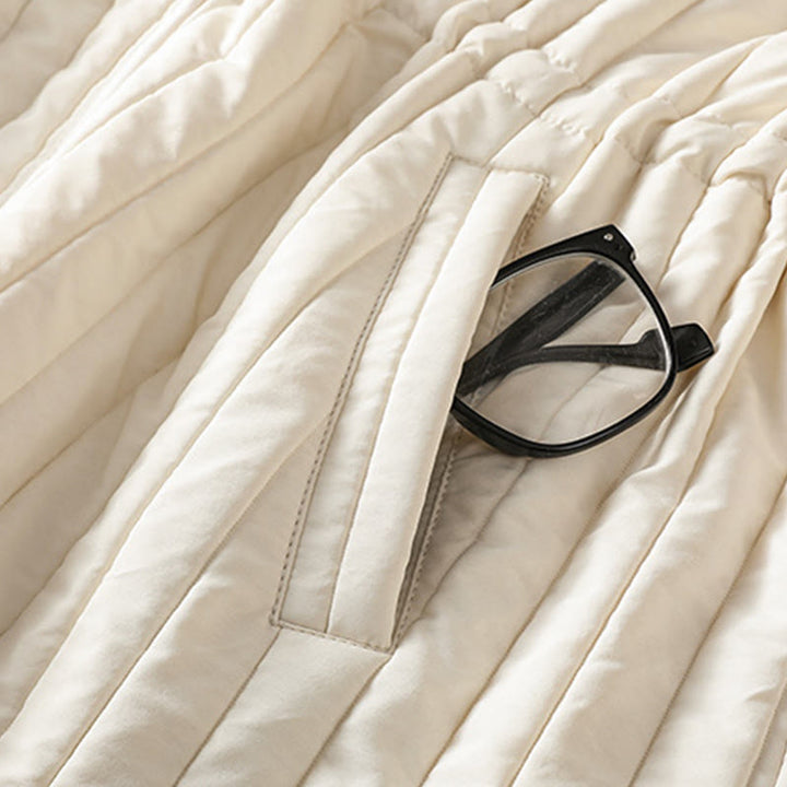 Buddha Stonesレディース 無地 クルーネック ドローストリングデザイン 長袖 コットンジャケット ポケット付き - image 16