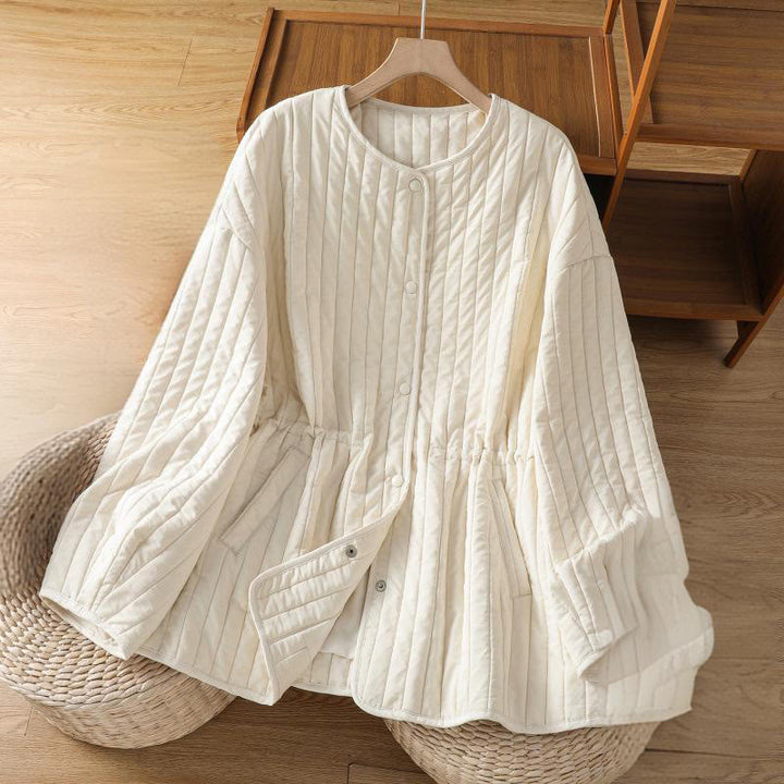 Buddha Stonesレディース 無地 クルーネック ドローストリングデザイン 長袖 コットンジャケット ポケット付き - 象牙 - US14、 UK/AU18、 EU46 (2XL) - image 10