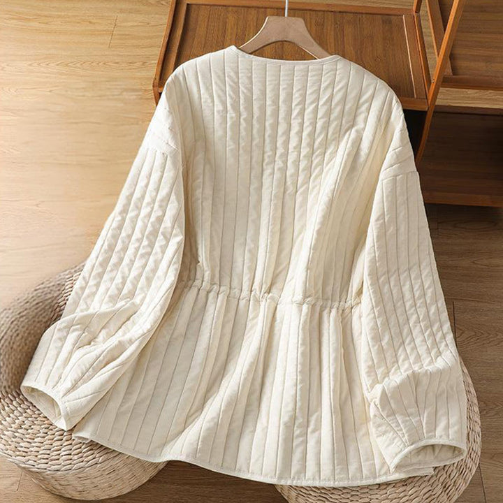 Buddha Stonesレディース 無地 クルーネック ドローストリングデザイン 長袖 コットンジャケット ポケット付き - image 11