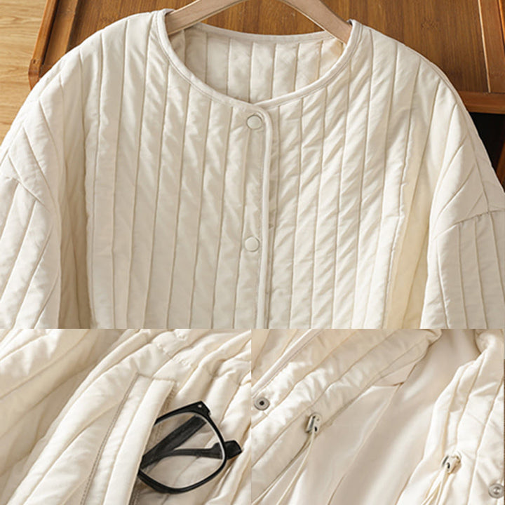 Buddha Stonesレディース 無地 クルーネック ドローストリングデザイン 長袖 コットンジャケット ポケット付き - image 21