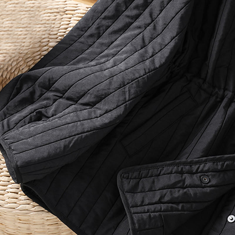 Buddha Stonesレディース 無地 クルーネック ドローストリングデザイン 長袖 コットンジャケット ポケット付き - image 9