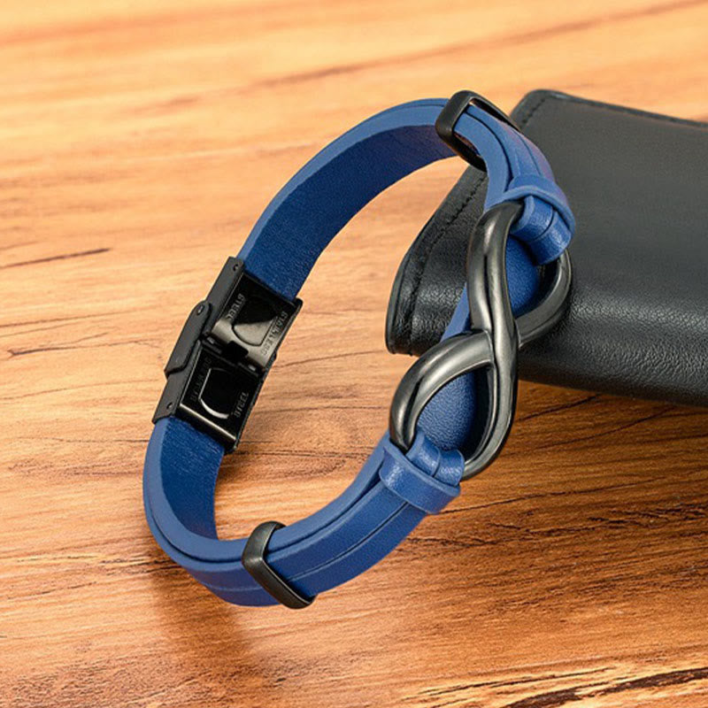 Buddha Stones無限デザインチタン鋼多色レザー強化ブレスレット - image 12