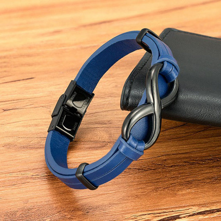 Buddha Stones無限デザインチタン鋼多色レザー強化ブレスレット - image 12