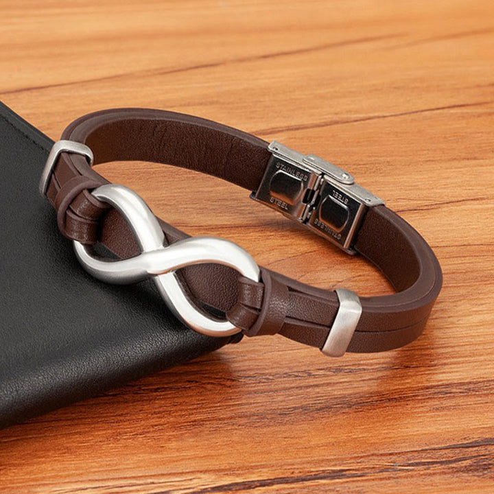 Buddha Stones無限デザインチタン鋼多色レザー強化ブレスレット - image 10