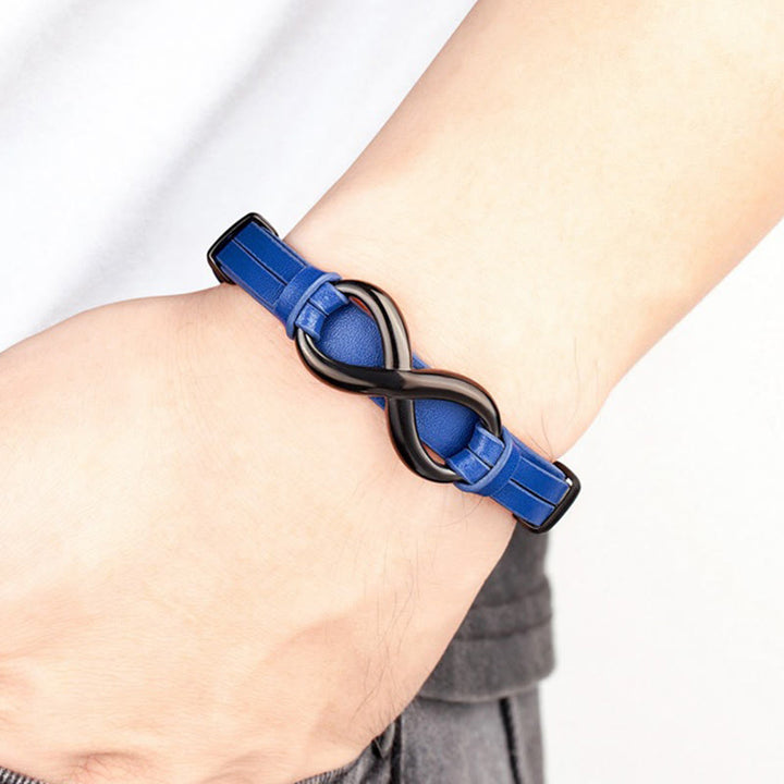 Buddha Stones無限デザインチタン鋼多色レザー強化ブレスレット - image 13