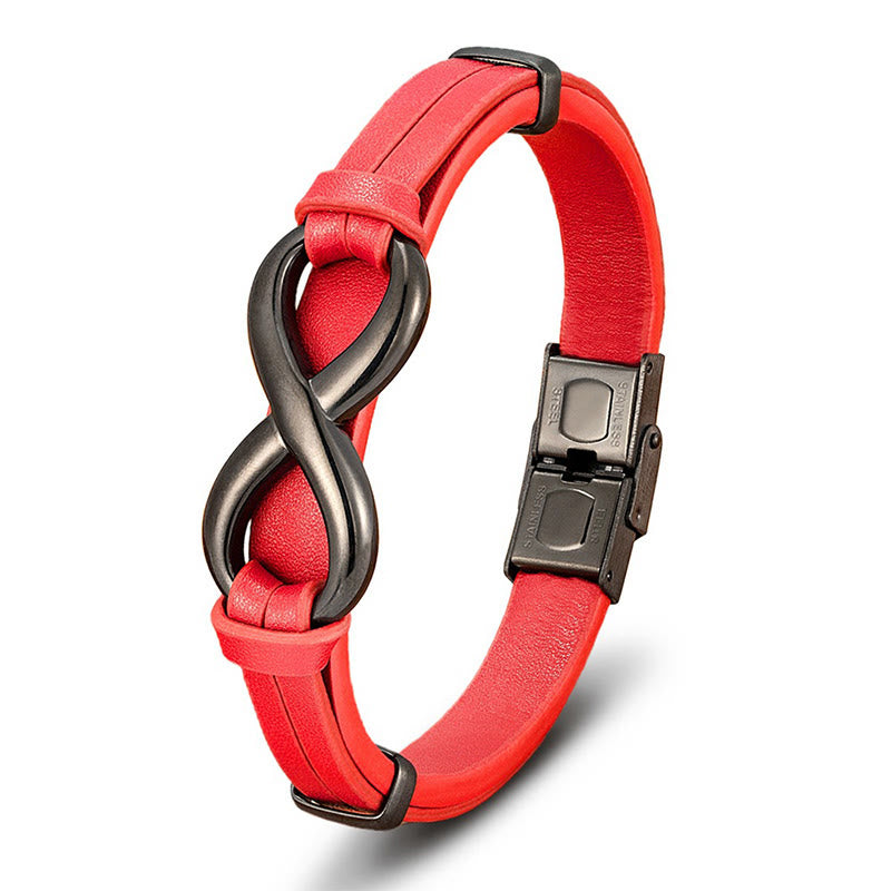 Buddha Stones無限デザインチタン鋼多色レザー強化ブレスレット - image 17