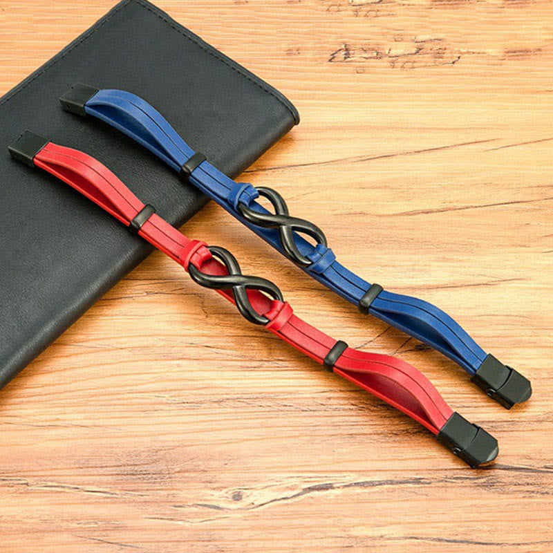 Buddha Stones無限デザインチタン鋼多色レザー強化ブレスレット - image 18