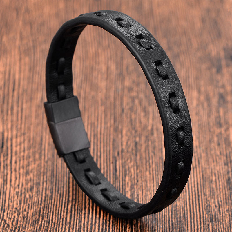 Buddha Stonesチタンスチールバックル 多層編みレザー カームブレスレット - image 11