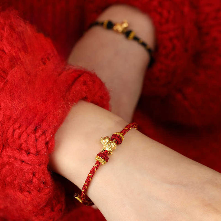 Buddha Stones999ゴールド 午年 編み紐 幸運 調節可能ブレスレット - image 19